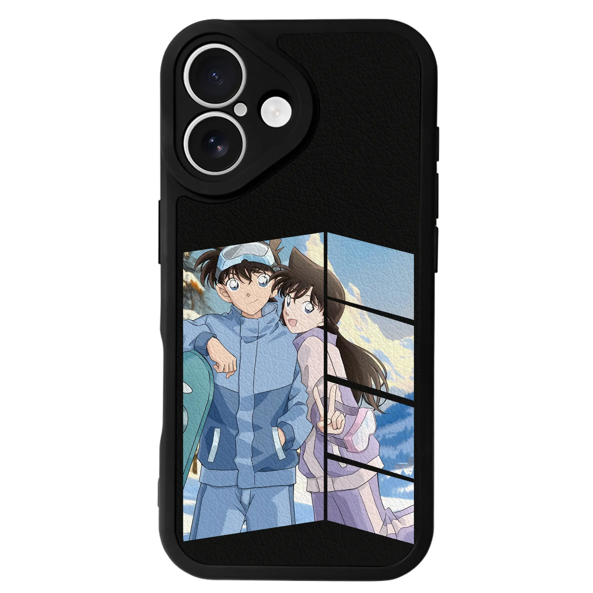 名探偵コナン グッズ 毛利 蘭 - IPhone 16シリーズ対応 ・ シリコンスマホケース ・ レザー調 ・ 高精度フィット ・ 耐衝撃 ・ ワイヤレス充電対応 ・ 精密カット